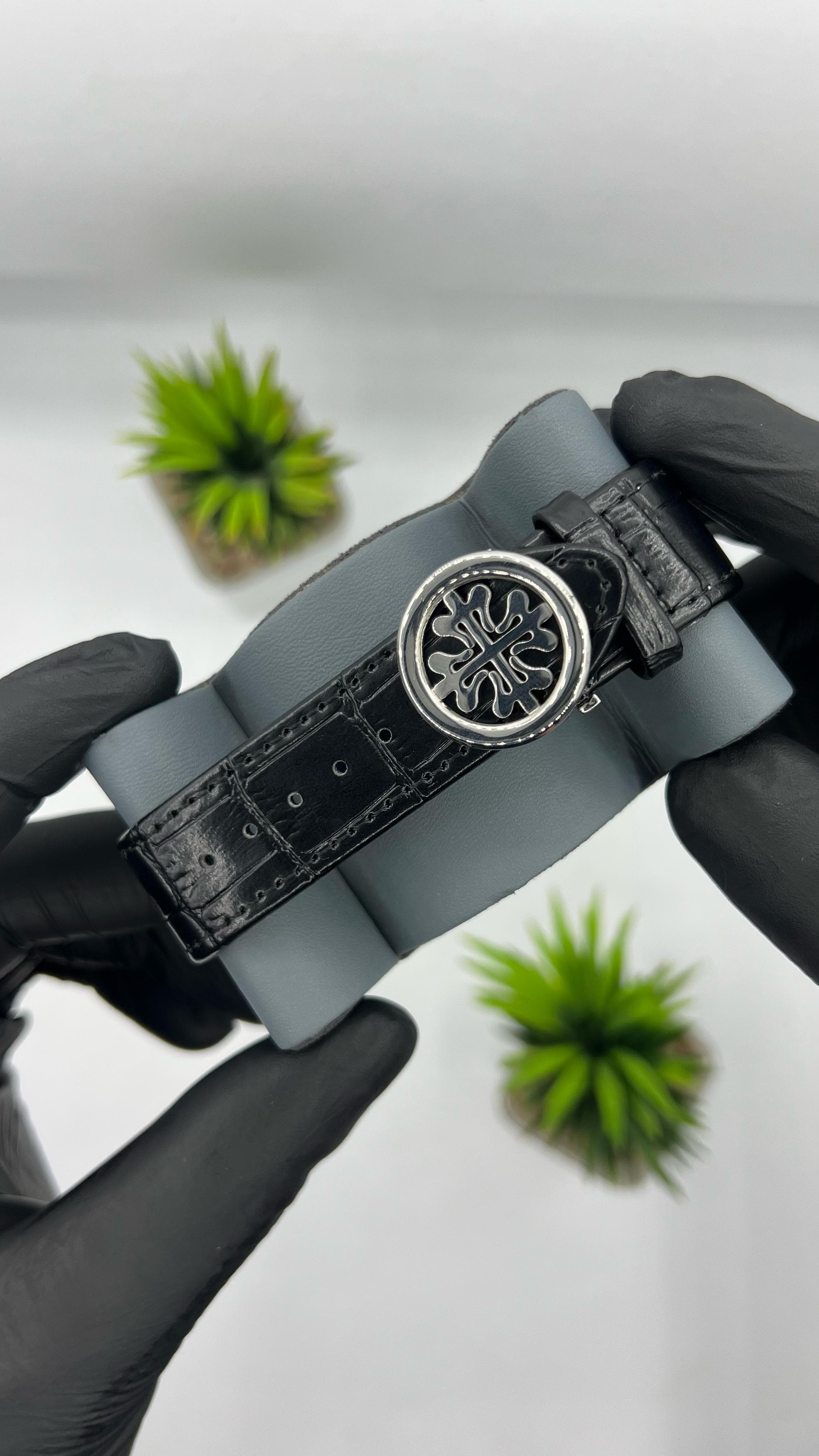 Patek Philippe Leather Black-White alternate
